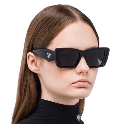 prada pr08ys-1ab5s0/87-51|Prada PR 08YS 1AB5S0 51 Black Sunglasses .